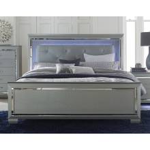 Allura California King Bed with LED Lighting - Silver